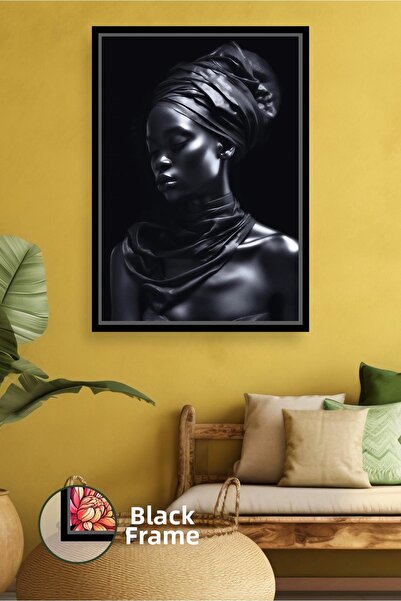KOSS Dijital Πορτρέτο αφρικανικής γυναίκας σε μαύρες αποχρώσεις Διακόσμηση το...