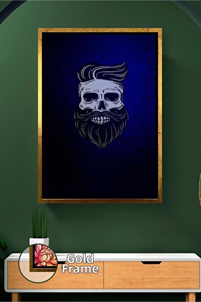 KOSS Dijital Tablou de pânză înrămat cu design de perete minimal cu craniu cu...