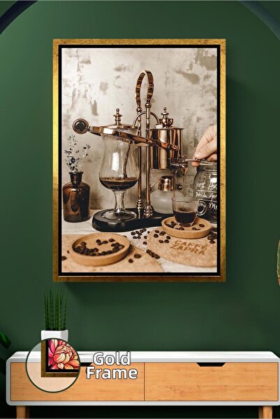 KOSS Dijital Set de preparare a cafelei realizat manual, pictură pe pânză înr...