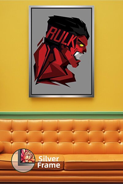 KOSS Dijital Εικόνα σε καμβά με κορνίζα Red Hulk Marvel Superhero Διακόσμηση ...