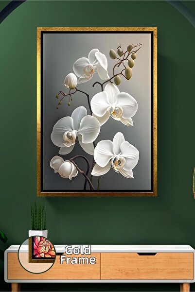 KOSS Dijital Бяла орхидея Елегантна и модерна декорация за стена Минималистич...
