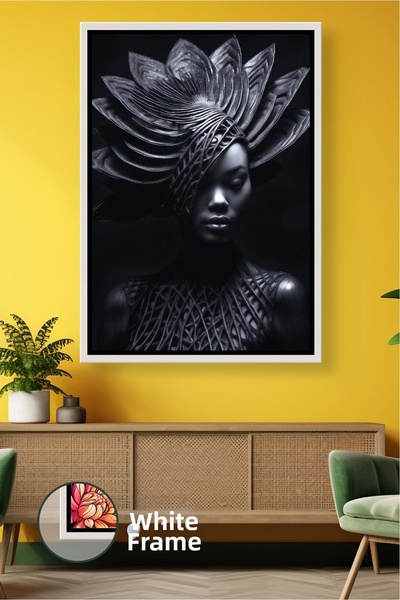 KOSS Dijital Accesoriu pentru cap în tonuri de negru, portret feminin, decor ...