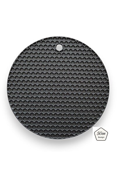 5Gen Tasarım Gray Silicone Trivet & Griddle Plate Shaper, Honeycomb Pattern, ...