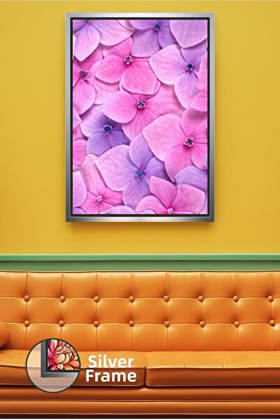 KOSS Dijital Tablou decorativ cu model de flori de hortensie roz Tablou de pâ...