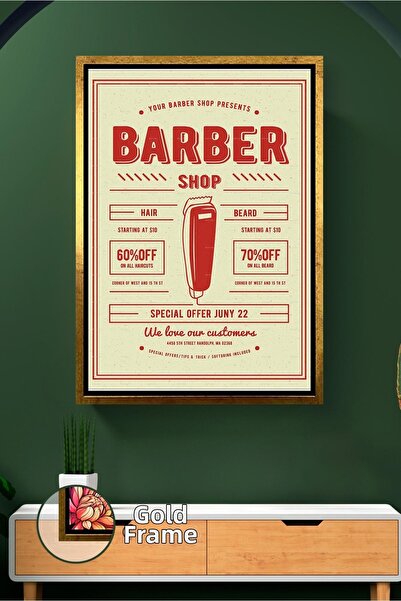 KOSS Dijital Retro Typography Barber Shop Sign for Barbers and Hairdressers R...