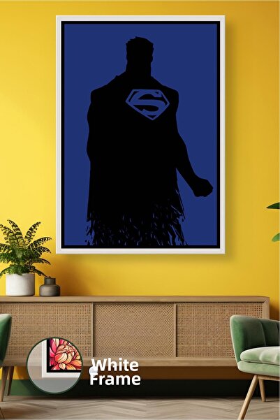 KOSS Dijital Σύμβολο δύναμης Σούπερμαν Μπλε φόντο Μίνιμαλ σχέδιο Διακόσμηση τ...