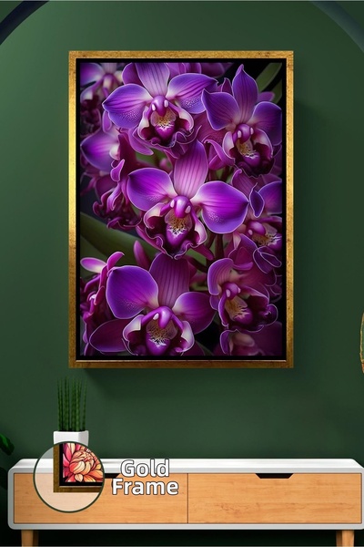 KOSS Dijital Pictură murală cu flori de orhidee mov Decor elegant și modern p...