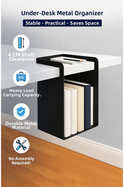 Işıl Concept منظم معدني للمكتب، منظم لطاولة الدراسة، منظم لطاولة المكتب، رف ت...