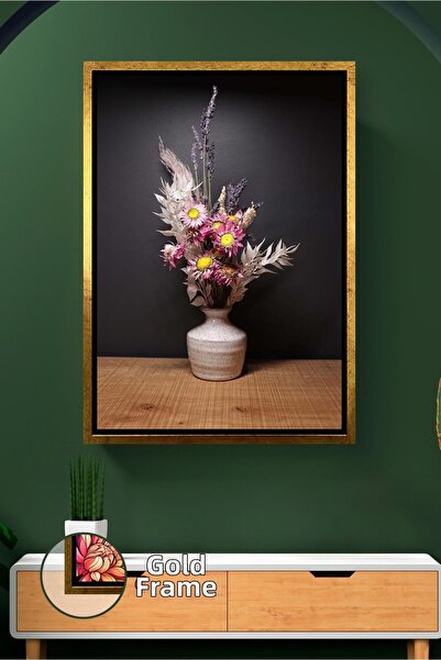 KOSS Dijital Aranjament de flori uscate într-o vază din ceramică Decor rustic...