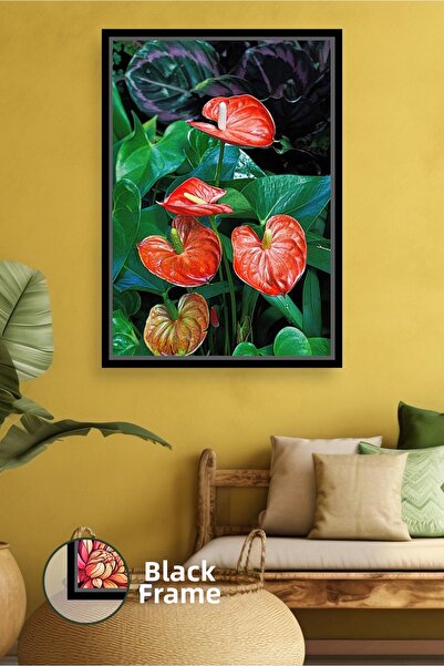 KOSS Dijital Floare de Anthurium roșie, fotografie botanică de aproape, pictu...