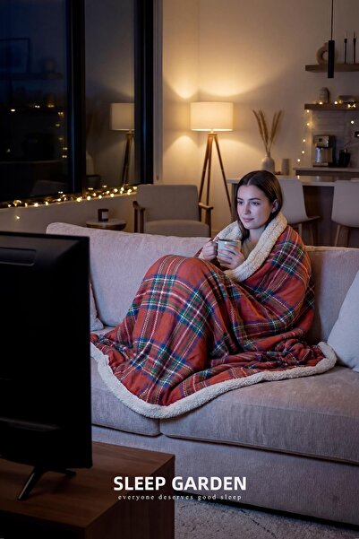 Sleep Garden Tv Blanket Two-Sided Plush Comfortable Stylish Red 120X170