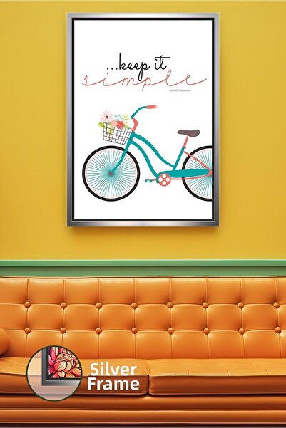 KOSS Dijital Keep It Simple Pictură pe pânză înrămată cu cadru de bicicletă, ...