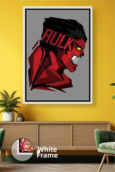 KOSS Dijital Pictură pe pânză înrămată Red Hulk Decor de perete cu supererou ...