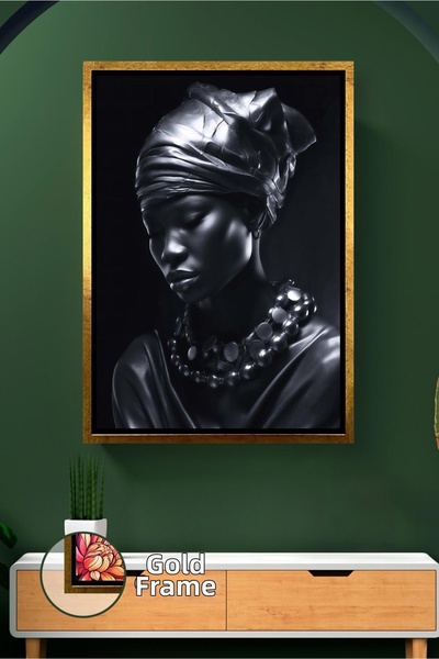 KOSS Dijital Μαύρο κολιέ με λεπτομέρειες Γυναικείο πορτρέτο Διακόσμηση τοίχου...