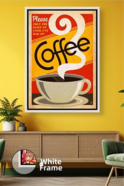 KOSS Dijital Decor de perete tipografic cu tematică retro cafea, pictură pe p...