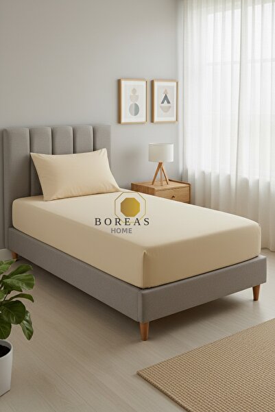 Boreas Home Cozy Ranforce Single Fitted Sheet and Pillowcase Set (100X200)