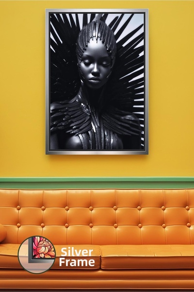 KOSS Dijital Decor de perete cu figura de femeie neagră, design uimitor de po...