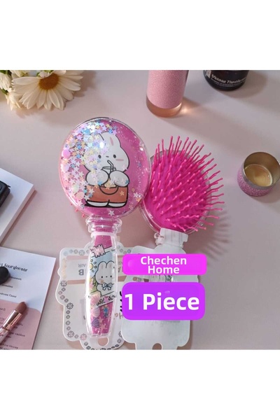 ÇEÇEN HOME Πολυτελής βούρτσα και χτένα μαλλιών για κορίτσια με λαβή από γκλίτ...