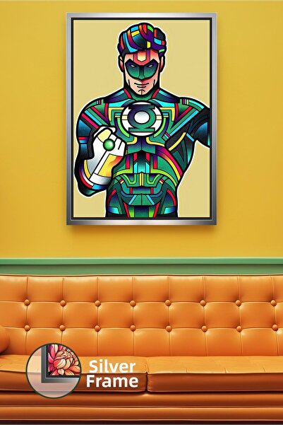 KOSS Dijital Pictură de perete cu supererou Green Lantern Design colorat pent...