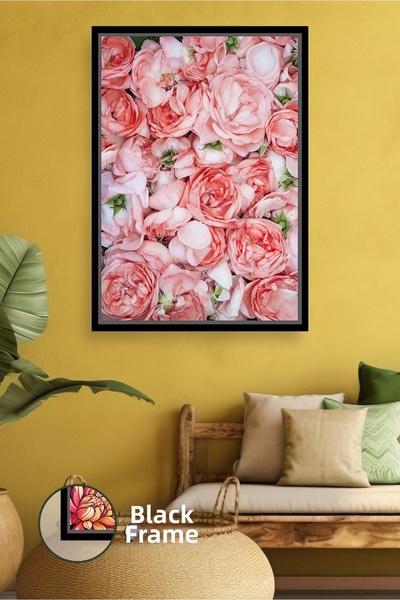 KOSS Dijital Pictură de perete cu flori de trandafir în ton de pudră Decor mo...