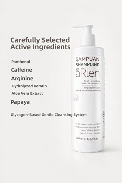 arlen Drarlen Denge Series Salt-Free & Sulfate-Free Shampoo – for Dry and Nor...