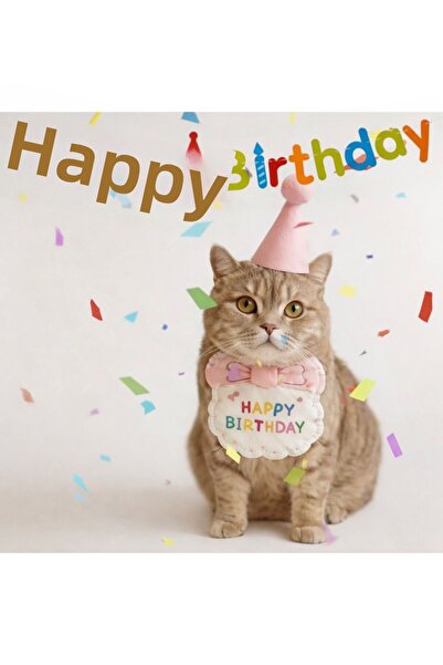 Payidar Hediyelik Cat/Dog Birthday Party Clothing and Happy Birthday Writing ...