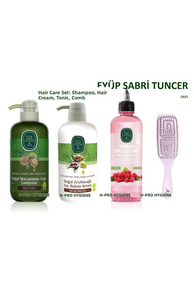 Eyüp Sabri Tuncer H-Pro Hygiene Hair Care Set, Macadamia Oil Shampoo, Conditi...