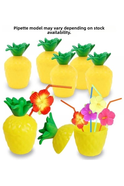 magicool Pineapple hawaii luau aloha drink container cup with straw 10x13 cm ...