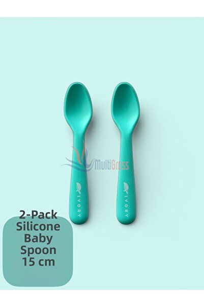 Multiamo 2-Piece Silicone Feeding Spoon 15 cm 100% Silicone Bpa Free