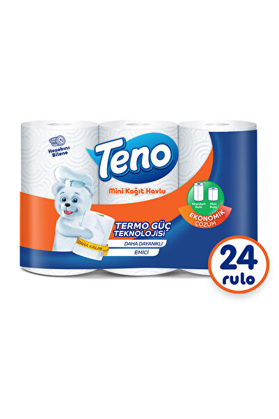 Teno Mini Kağıt Havlu 24 Rulo (3 Rulo x 8 Paket)