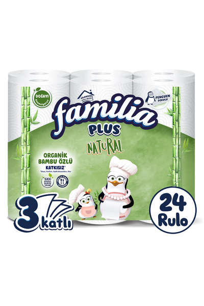 Familia Plus Natural Kağıt Havlu 24 Rulo (6 Rulo X 4 Paket)