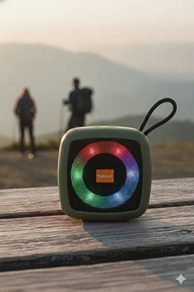yumax RGB Işıklı Bluetooth Hoparlör 5W Güçlü Ses IPX4 Suya Dayanıklı Taşınabi...