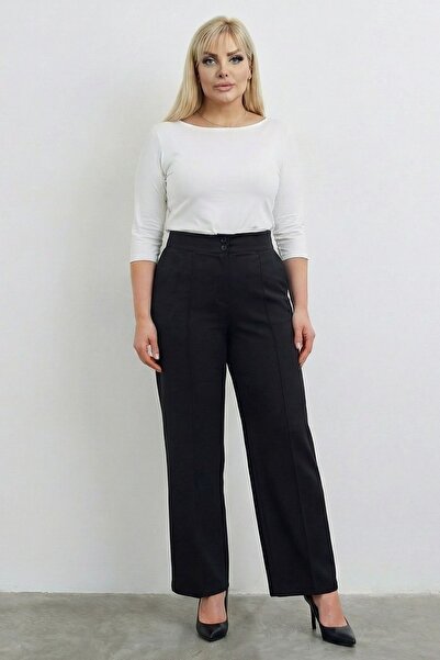 tarzımsüper بنطلون نسائي مقاس كبير عالي الخصر مقاس كبير من قماش تشيمالي قماش قابل للتمدد المريح