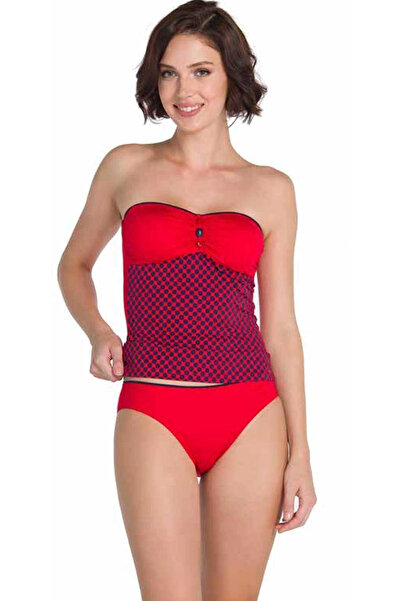 Dagi Set tankini roșu 19805Tk fără bretele