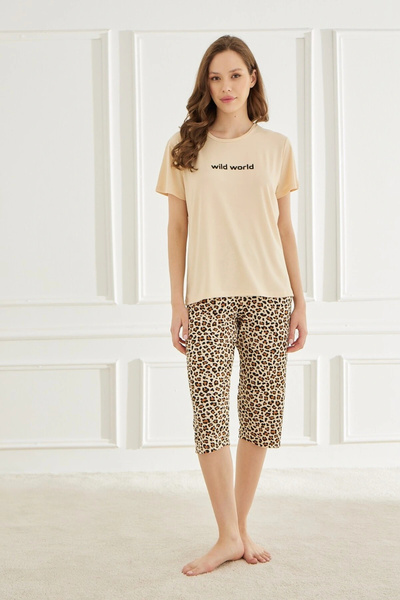 Mihra طقم بيجامة نسائي كابري كم قصير