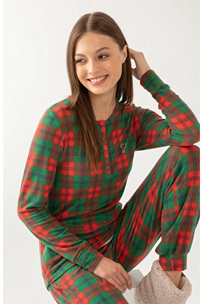 Pamuk & Pamuk Green Red Plaid Pajama Set