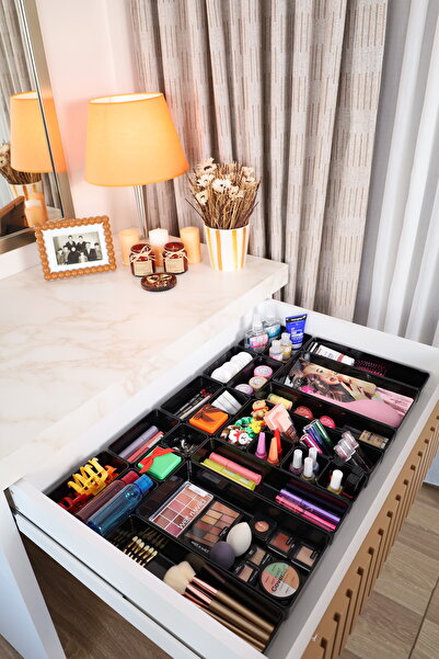 color house Glossy Black (Piano Black) 25 Piece Makeup Jewelry Clasp Organize...