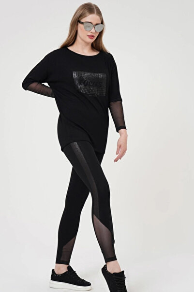 Cossy By Aqua 22261 Deri Detaylı Tayt Takım