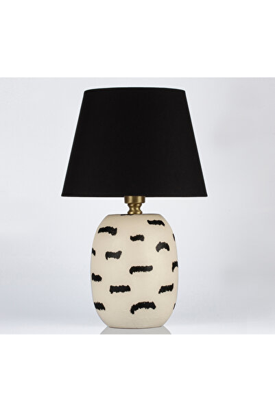 Genel Markalar Bej Renk Dakota Seramik Abajur – Siyah Başlık