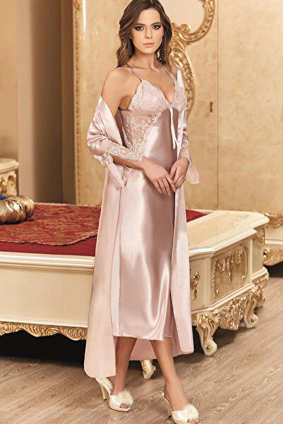 Nurteks Set noční košile pod kolena s květinovým županem 5192