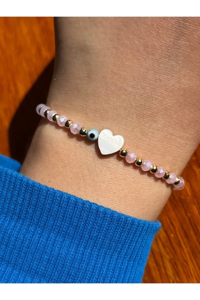 Jewelyf سوار قلب لؤلؤي - منزلق وقابل للتعديل على شكل قلب