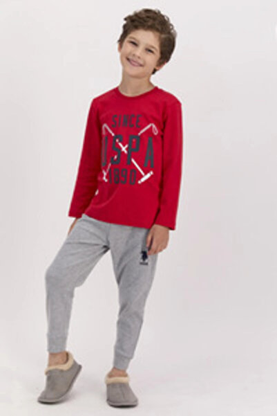 U.S. Polo Assn. طقم بيجامة انترلوك للأطفال