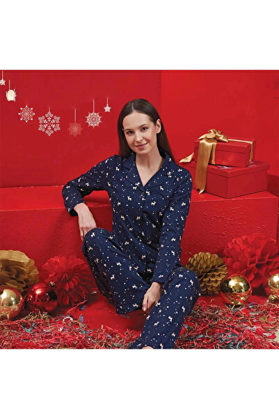 Over Sleep by Poleren Over Sleep 1606 Set de pijamale din bumbac pieptănat de...