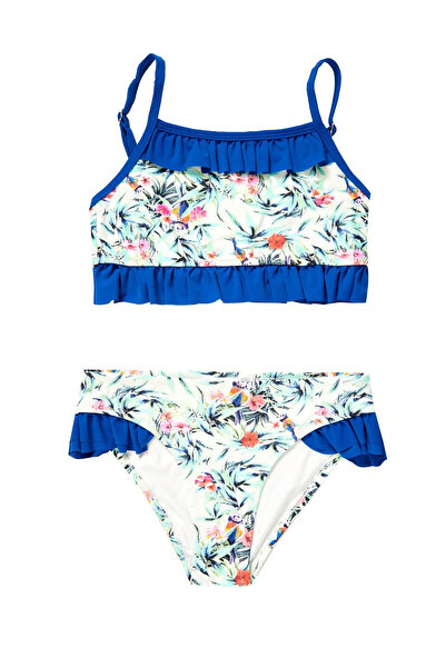 Argento Бюстгальтер з квітковим воланом для дитячого бікіні