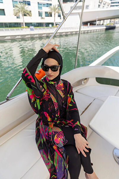 ALFASA Island Patterned Hijab Swimsuit