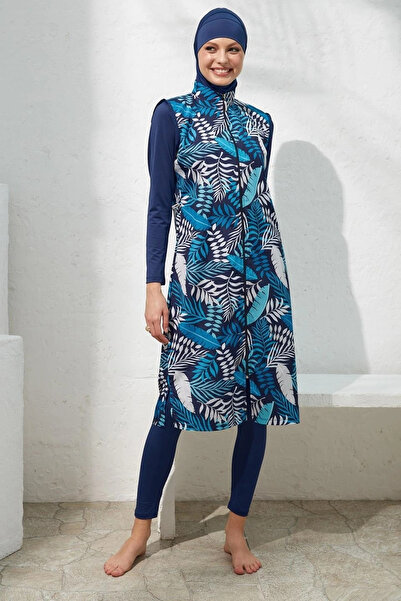 Pierre Cardin Long Sleeve Patterned Parachute Hijab Swimsuit 221904