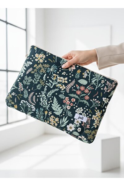 Joli Green Floral Pattern Laptop Bag & Briefcase Compatible with MacBook Air ...