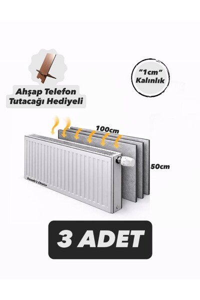 Ankaflex 3 Adet Petek Arkası Isı Yalıtım Levhası Alüminyum Folyo 3 Radyatör A...