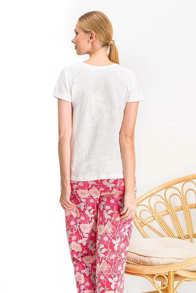 Arnetta Women's Pink Violet Cream Pajama Set