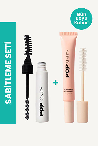POP Beauty Saç & Kaş Sabitleyici, Şekillendirici Set (Saç Pürüzsüzleştirici, ...